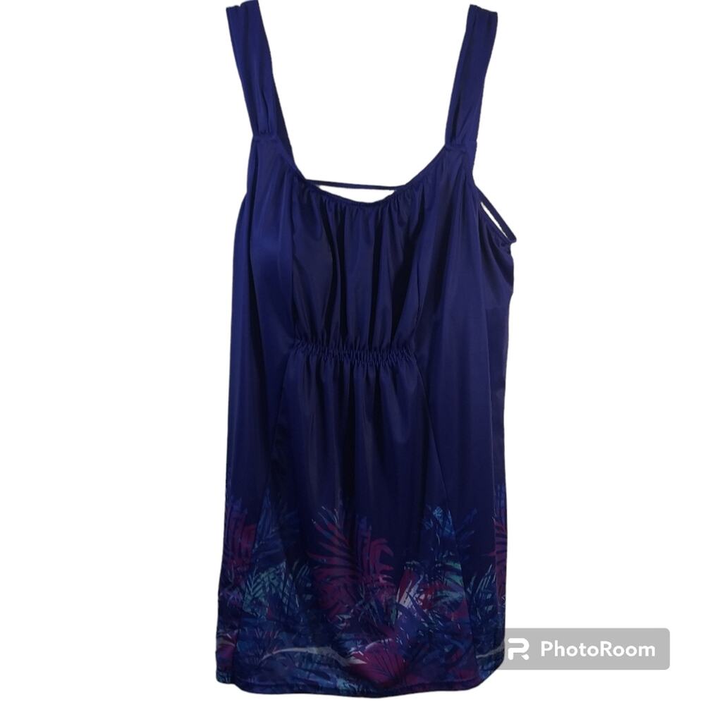 Swimsuit For All Blue Swimsuit Top Built In Bra Size 22